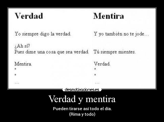 Verdad y mentira -