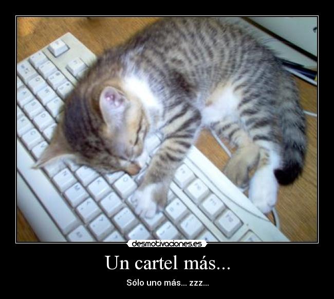 Un cartel más... - Sólo uno más... zzz...