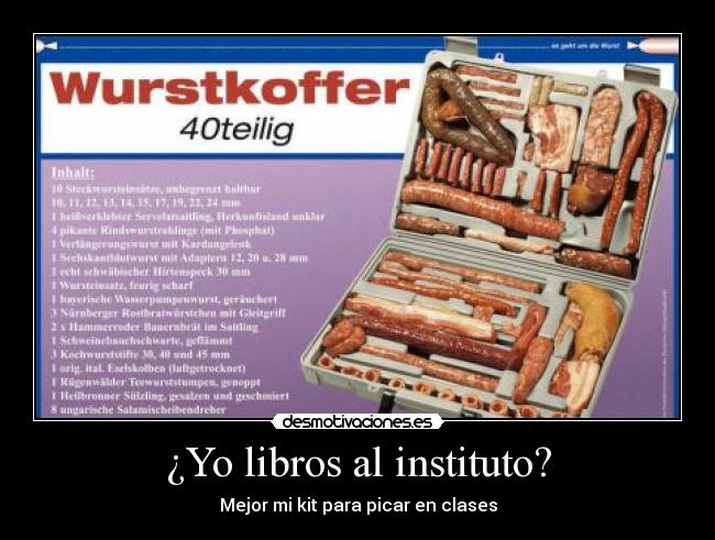 ¿Yo libros al instituto? -