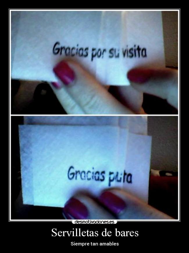 Servilletas de bares -