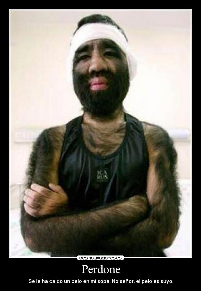 Perdone - Se le ha caido un pelo en mi sopa. No señor, el pelo es suyo.