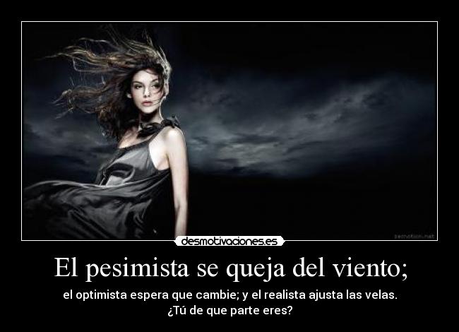 El pesimista se queja del viento; -