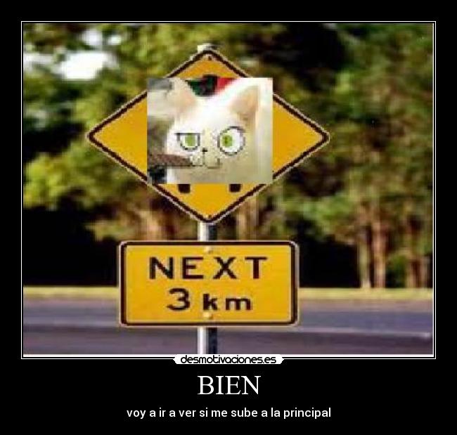 BIEN - voy a ir a ver si me sube a la principal