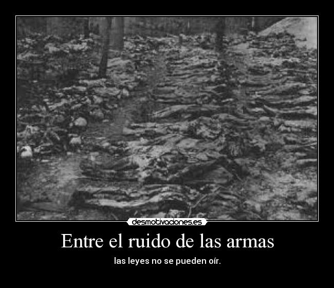 Entre el ruido de las armas - las leyes no se pueden oír.
