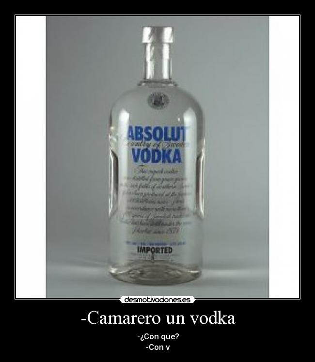 -Camarero un vodka -