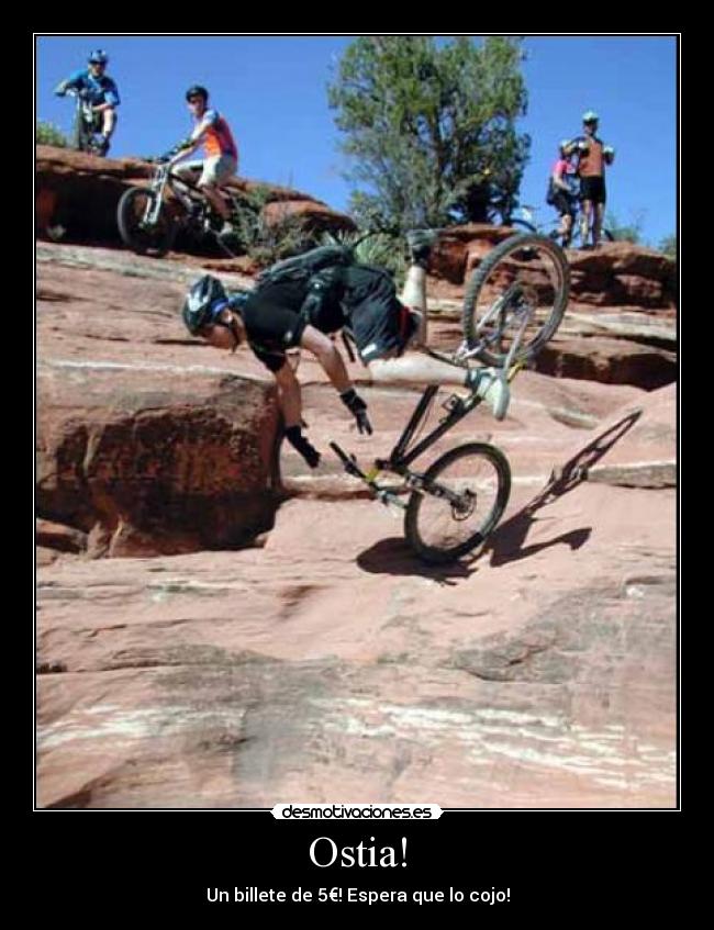 Ostia! - Un billete de 5€! Espera que lo cojo!