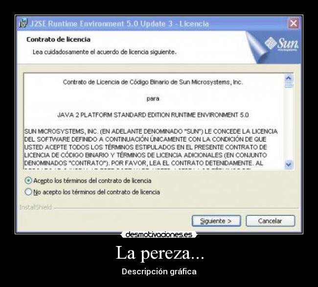 La pereza... - Descripción gráfica