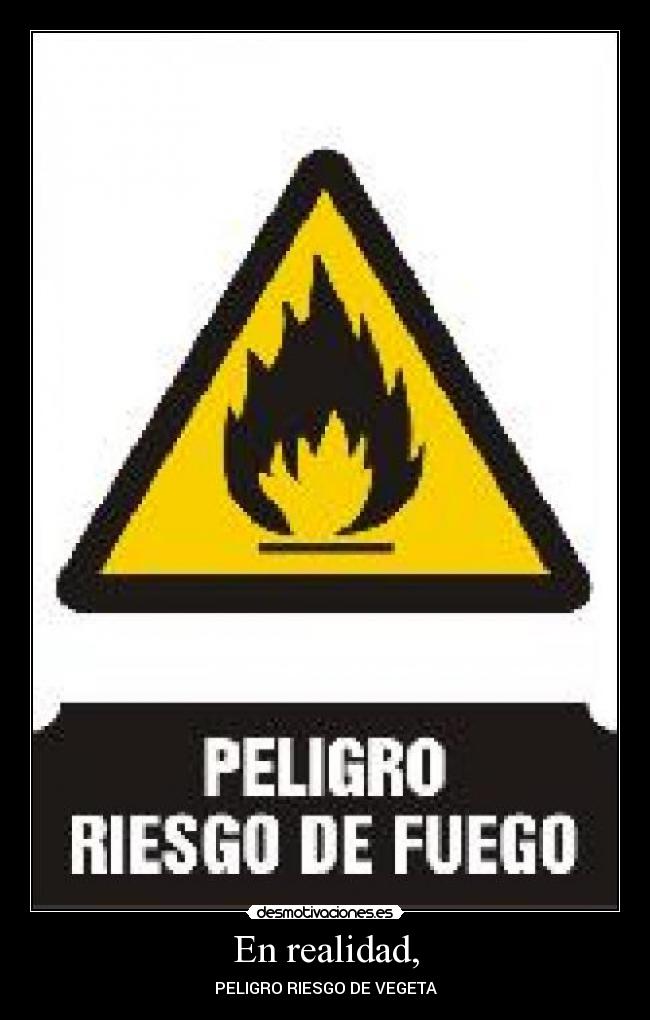 En realidad, - PELIGRO RIESGO DE VEGETA