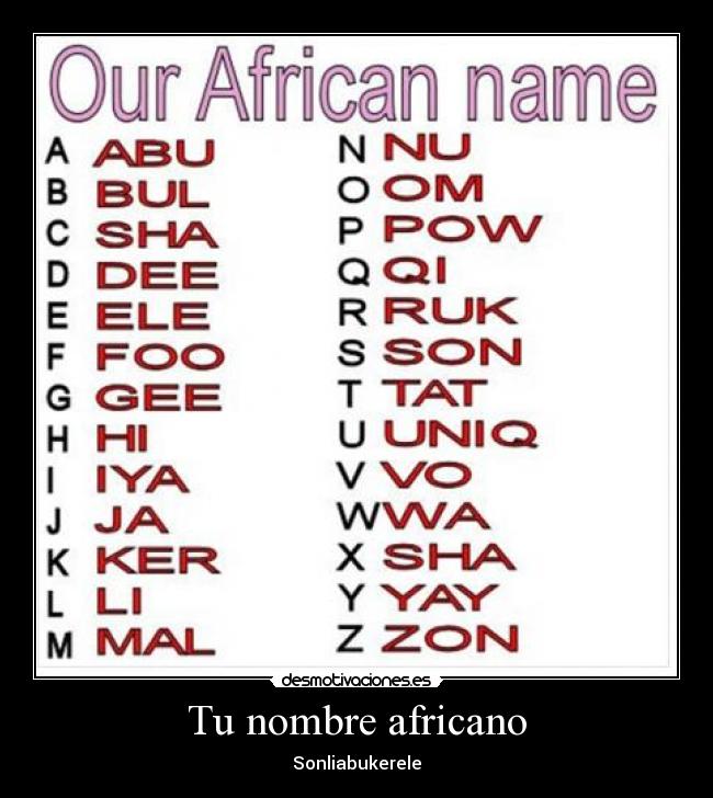 Tu nombre africano - Sonliabukerele