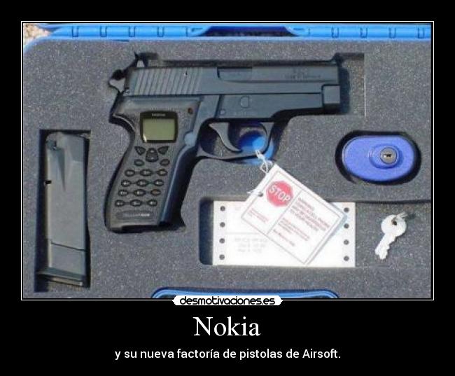 carteles nokia pistolas bolas desmotivaciones