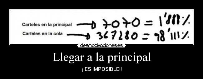 Llegar a la principal - ¡¡ES IMPOSIBLE!!