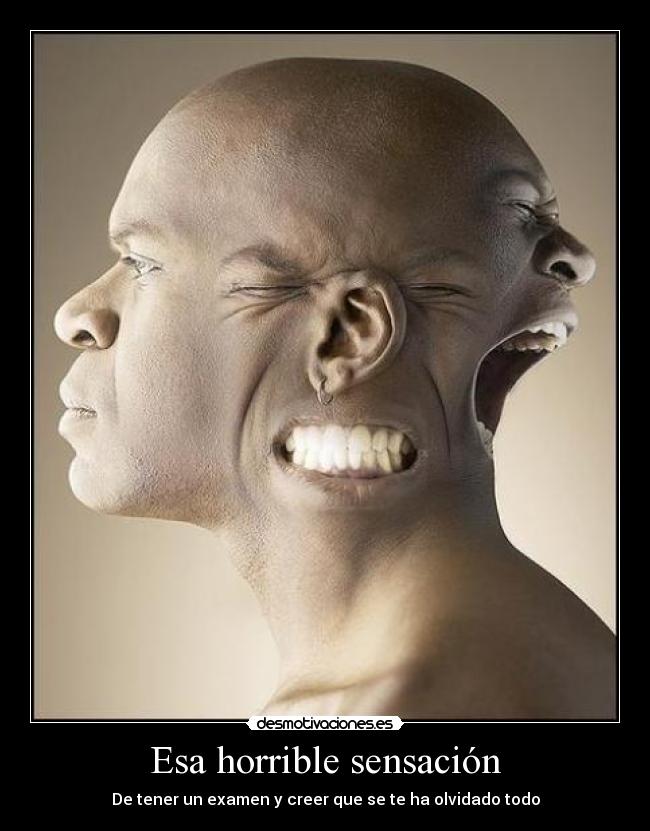 Esa horrible sensación - De tener un examen y creer que se te ha olvidado todo