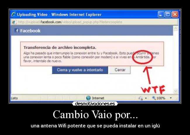 Cambio Vaio por... - una antena Wifi potente que se pueda instalar en un iglú