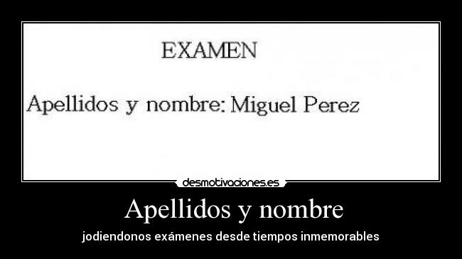 Apellidos y nombre -