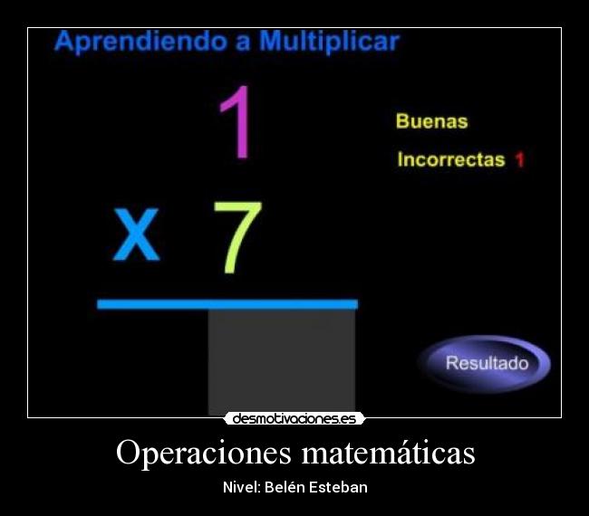 Operaciones matemáticas - Nivel: Belén Esteban