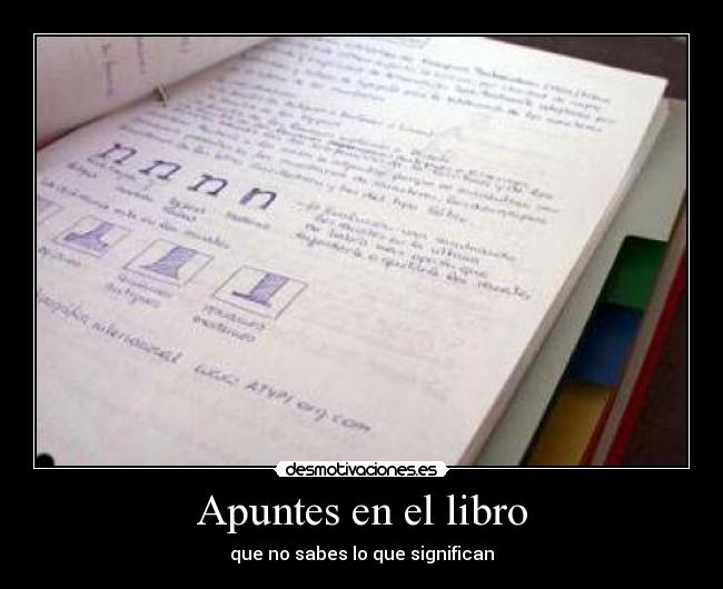 Apuntes en el libro - que no sabes lo que significan