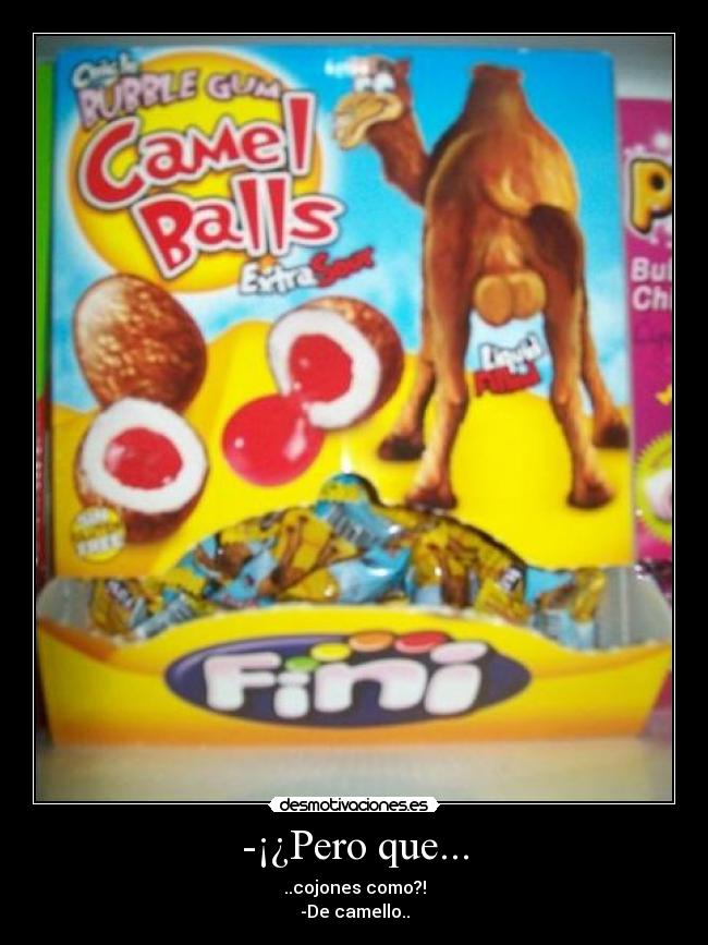 -¡¿Pero que... - ..cojones como?!
-De camello..