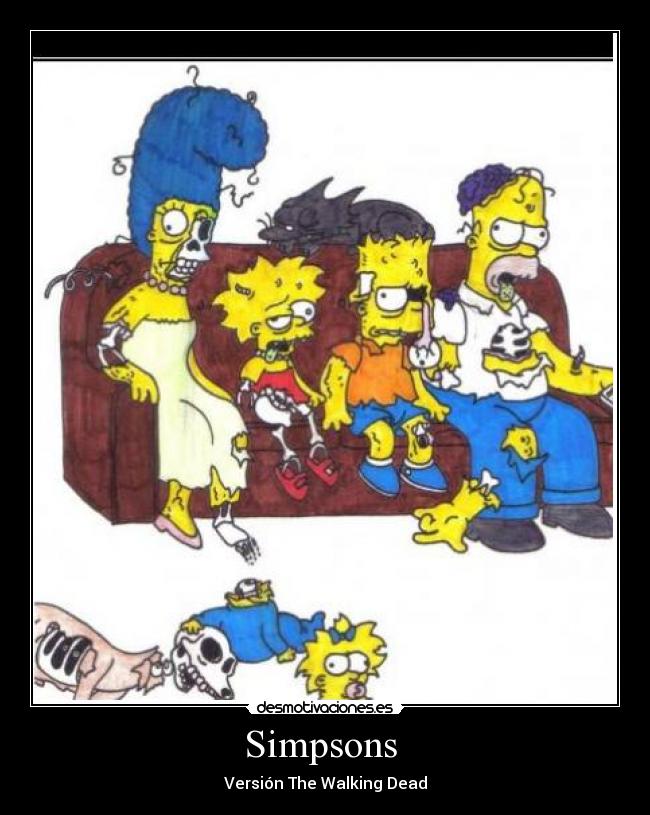 carteles simpsons walking dead simpsons bart homer lisa marge maggie ayudante santa claus desmotivaciones