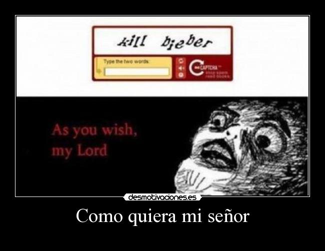 Como quiera mi señor -