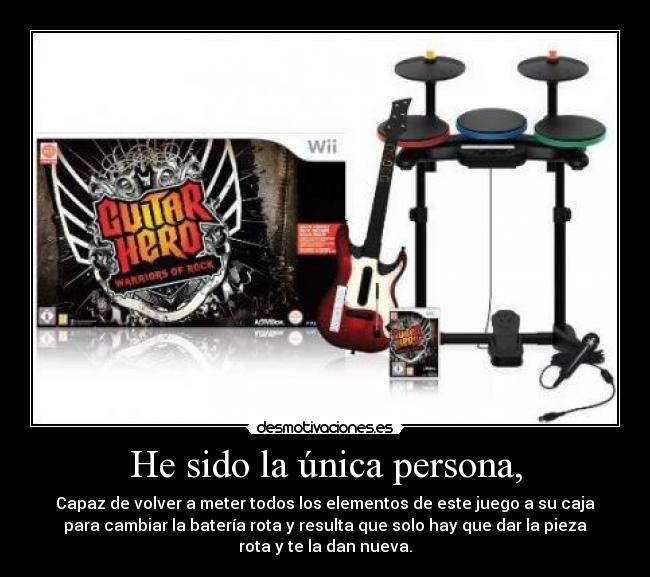 He sido la única persona, - Capaz de volver a meter todos los elementos de este juego a su caja
para cambiar la batería rota y resulta que solo hay que dar la pieza
rota y te la dan nueva.