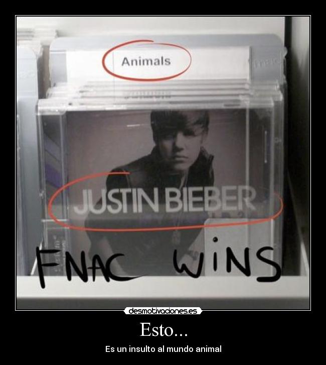 carteles esto insulto mundo animal justin bieber desmotivaciones