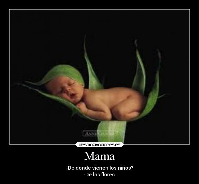 Mama - -De donde vienen los niños?
-De las flores.