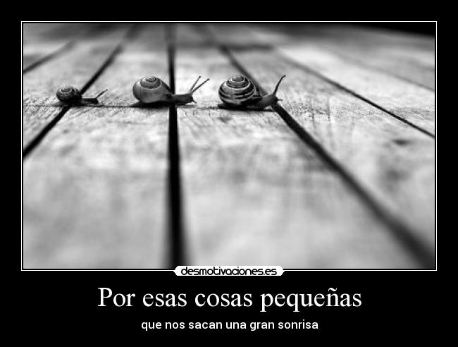 Por esas cosas pequeñas - que nos sacan una gran sonrisa