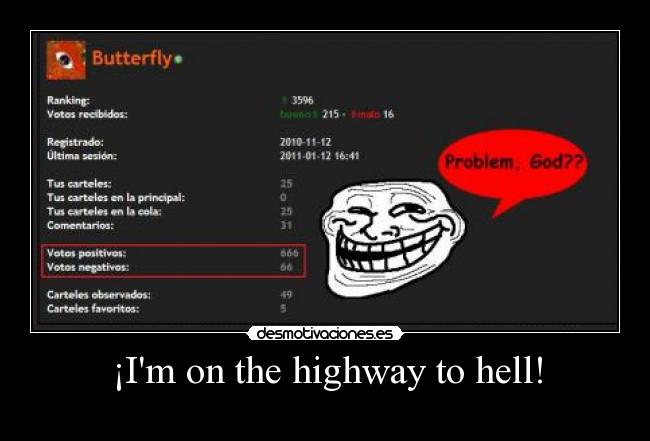 carteles 666 hell problem trollface desmotivaciones
