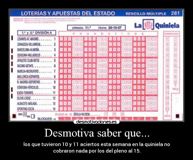 Desmotiva saber que... - 