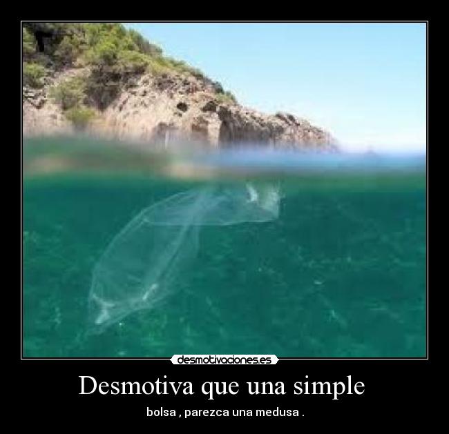 Desmotiva que una simple - bolsa , parezca una medusa .
