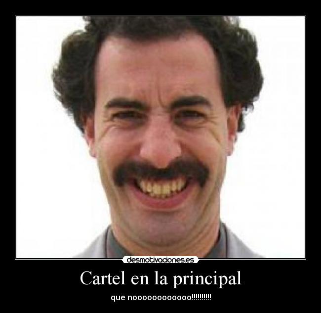 Cartel en la principal -