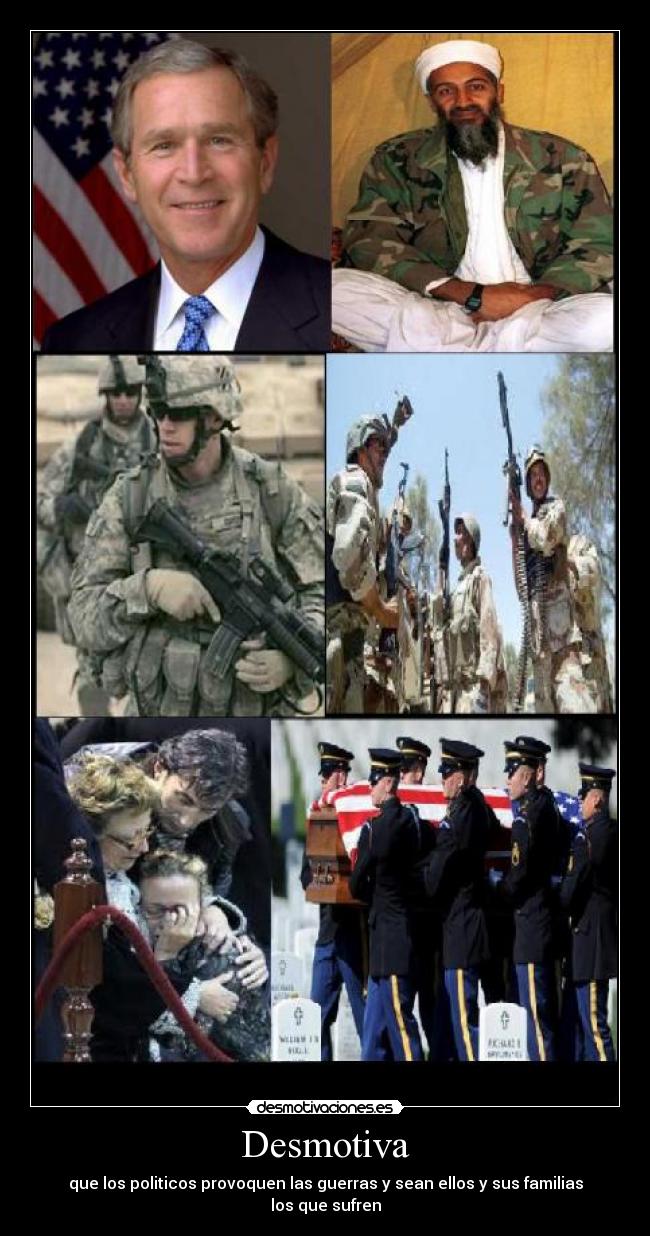 carteles politicos llorar familias soldados desmotivaciones