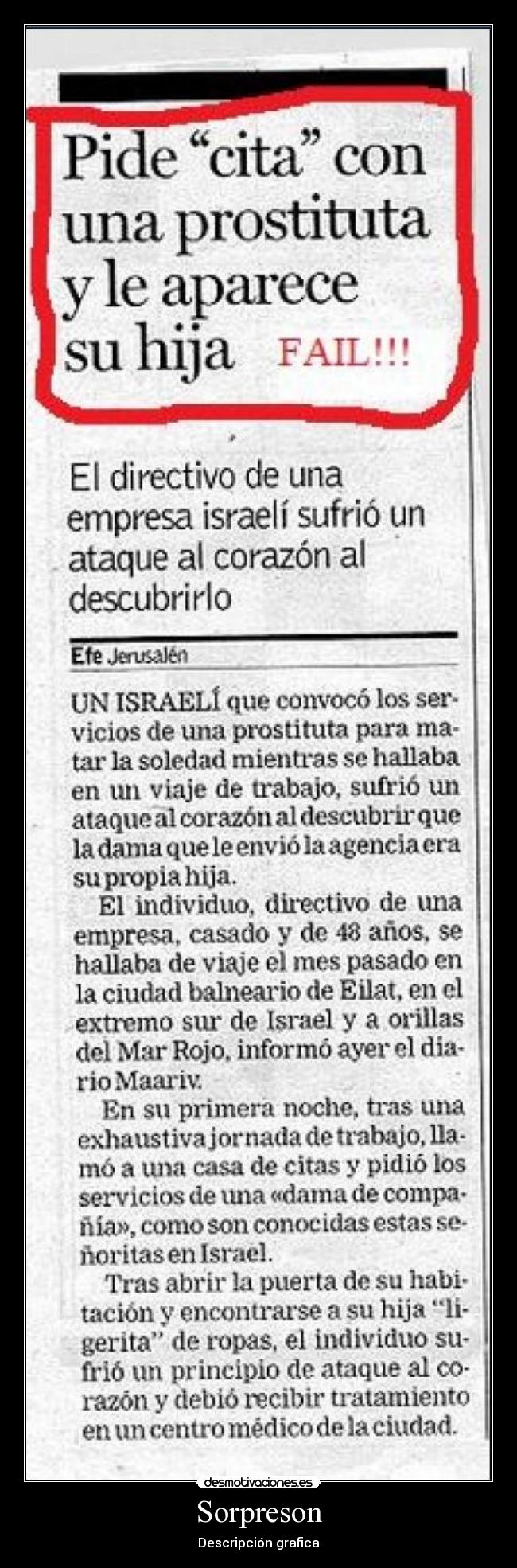 Sorpreson - Descripción grafica