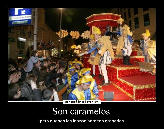 Son caramelos - pero cuando los lanzan parecen granadas.
