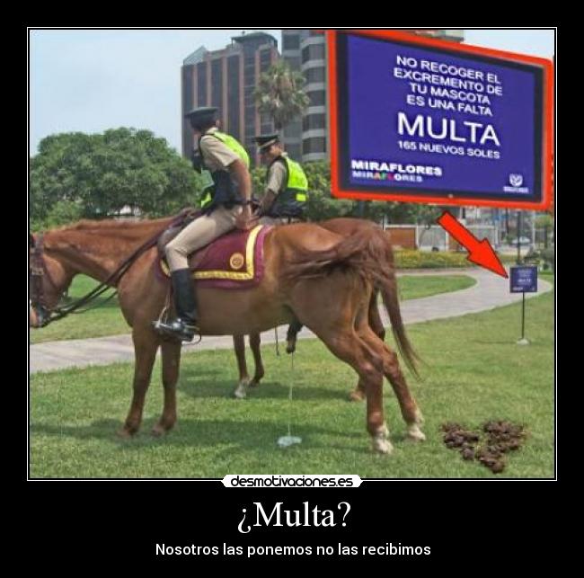 ¿Multa? - Nosotros las ponemos no las recibimos