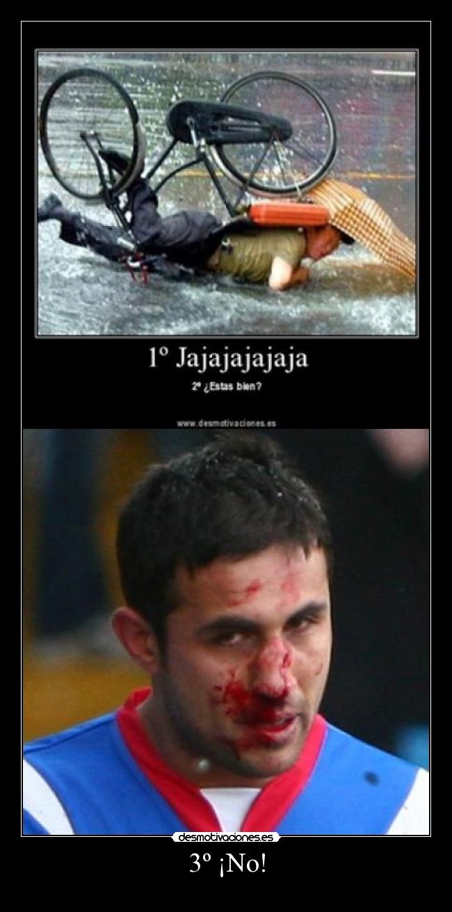 carteles caida bicicleta fractura nariz desmotivaciones