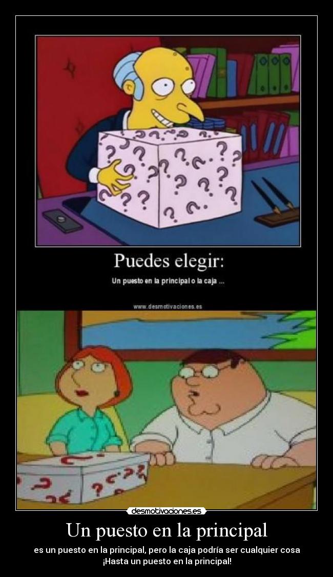 Un puesto en la principal -