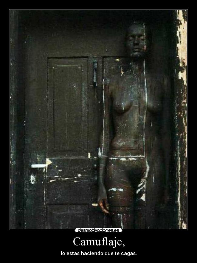 Camuflaje, - lo estas haciendo que te cagas.