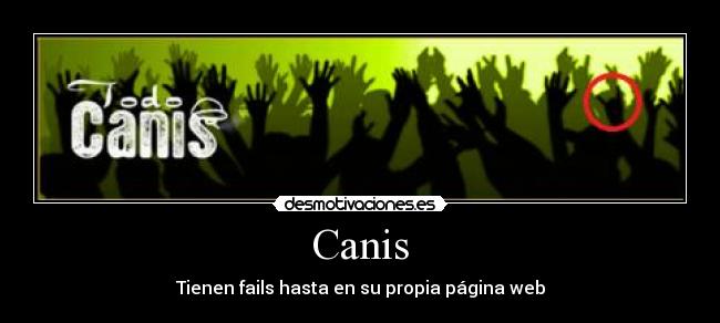 Canis - Tienen fails hasta en su propia página web