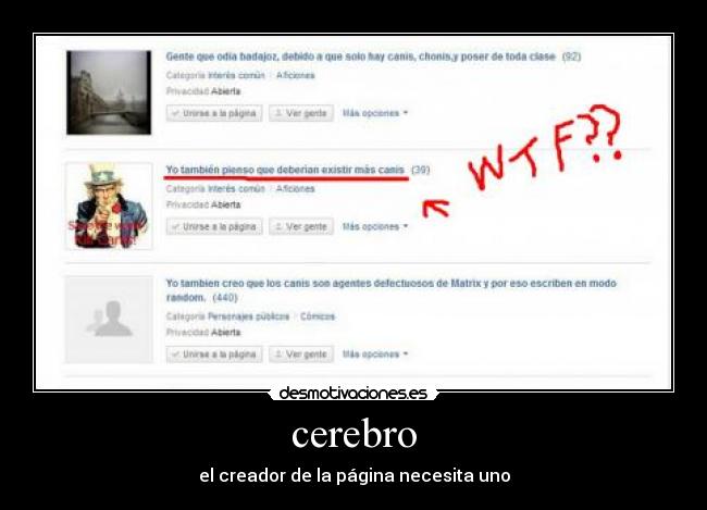 cerebro - el creador de la página necesita uno