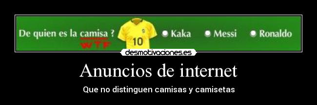 Anuncios de internet - Que no distinguen camisas y camisetas