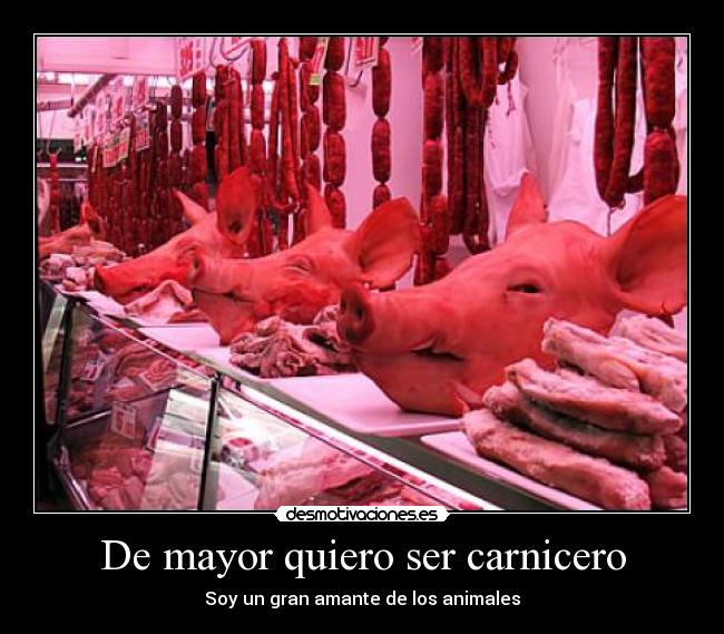 De mayor quiero ser carnicero - Soy un gran amante de los animales