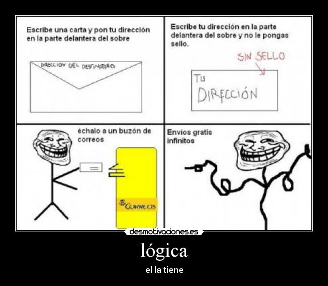 carteles carta envios correo infinitos logica buzon gratis destinatario sello direccion desmotivaciones