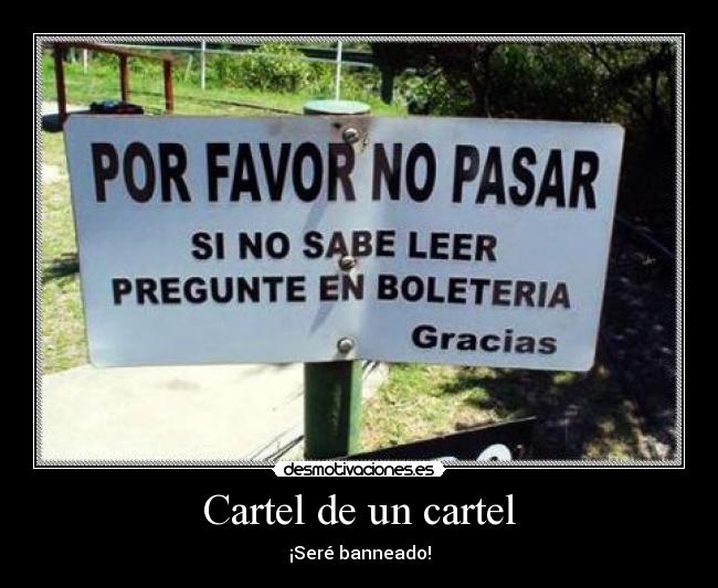 Cartel de un cartel -