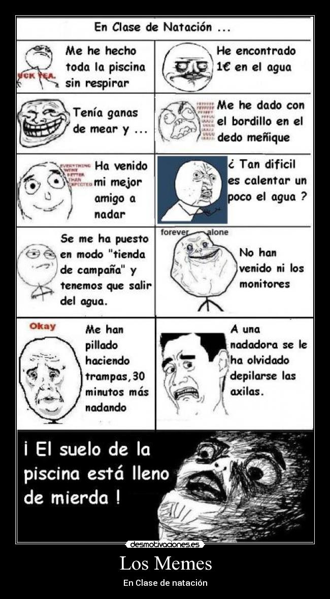 carteles memes natacion desmotivaciones