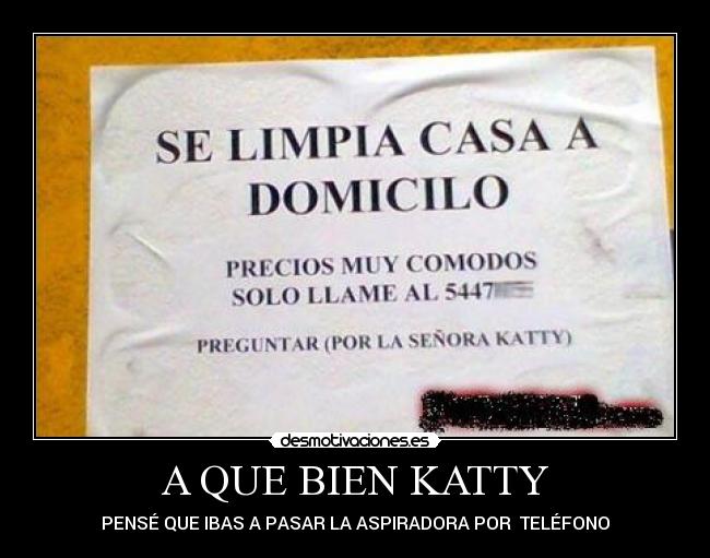 A QUE BIEN KATTY - PENSÉ QUE IBAS A PASAR LA ASPIRADORA POR  TELÉFONO