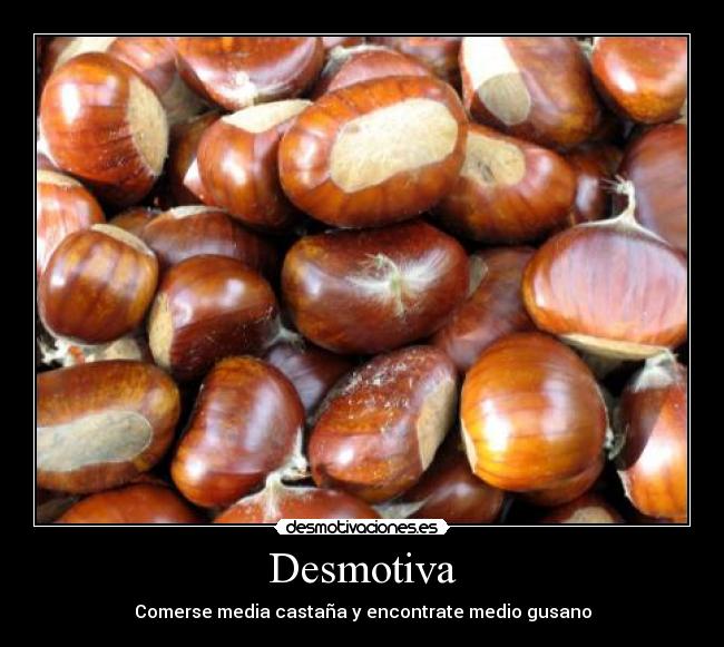 Desmotiva - Comerse media castaña y encontrate medio gusano