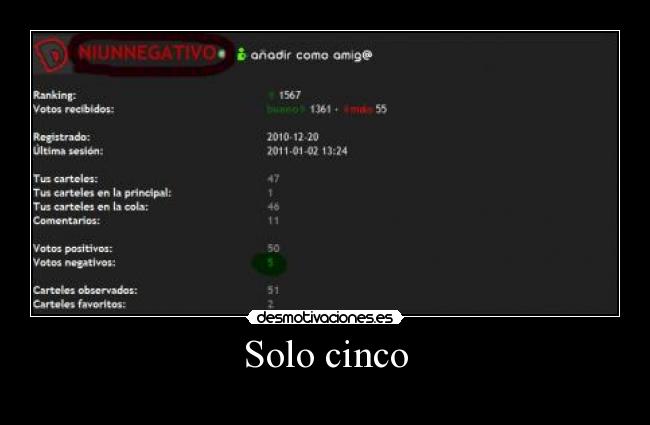 Solo cinco -
