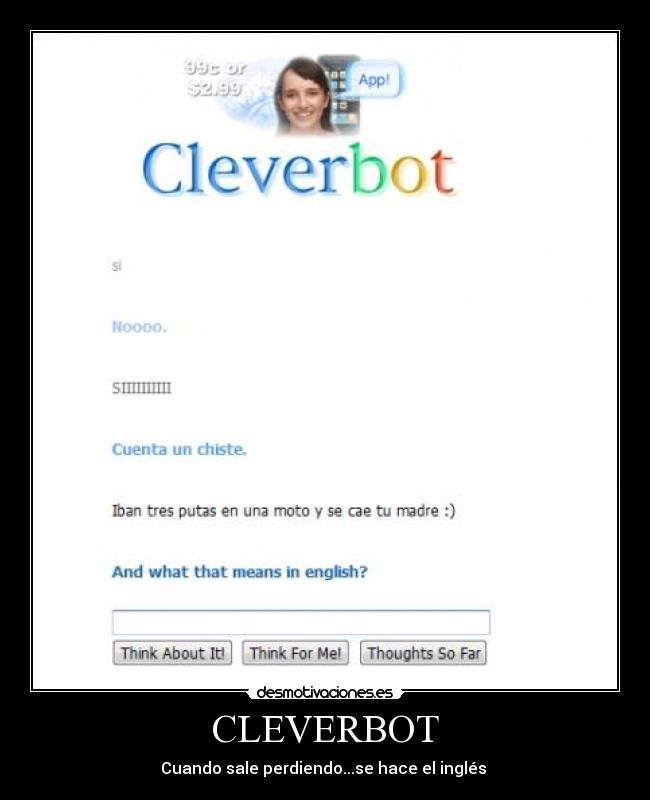 CLEVERBOT - Cuando sale perdiendo...se hace el inglés 