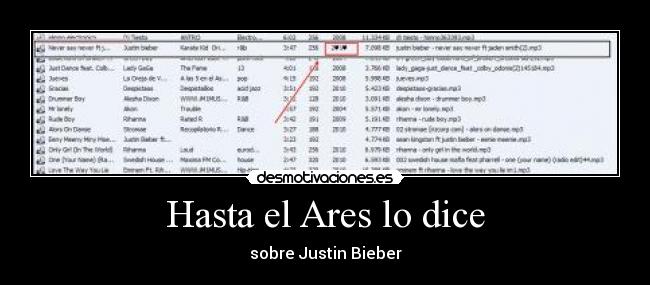 Hasta el Ares lo dice - sobre Justin Bieber